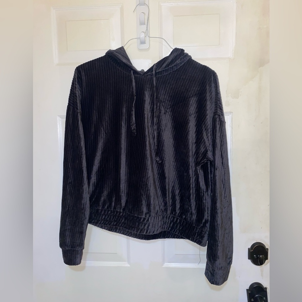 Velour Cropped Sweat shirt